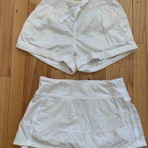 BUNDLE: Lulu Lemon Shorts (with bow!) and Skirt